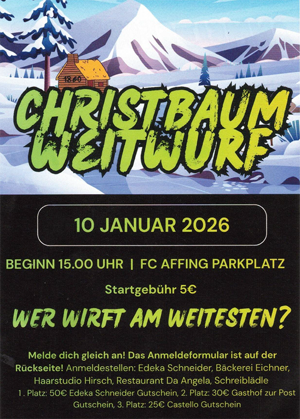 Christbaumweitwurf Flyer Christbaumweitwurf